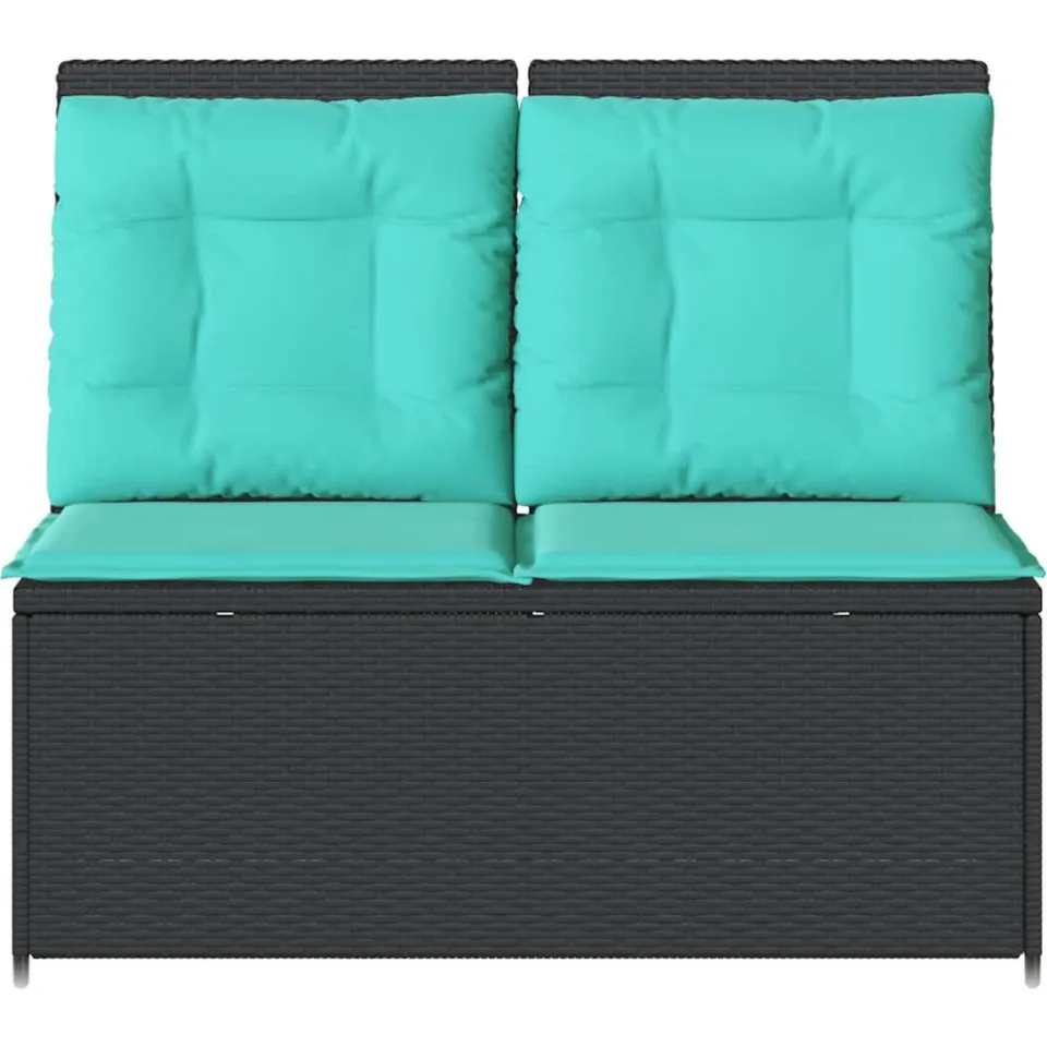 vidaXL Tuinbank Zwart poly rattan, foto 3