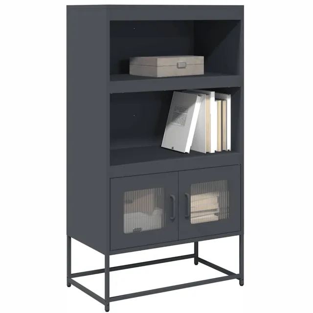 vidaXL Hoge kast 68x39x123 cm staal antracietkleurig Anthraciet