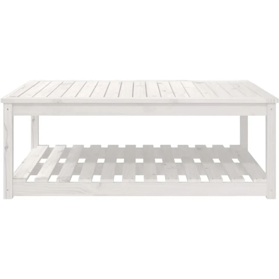 vidaXL Tuintafel 121x82,5x45 cm massief grenenhout wit, foto 4