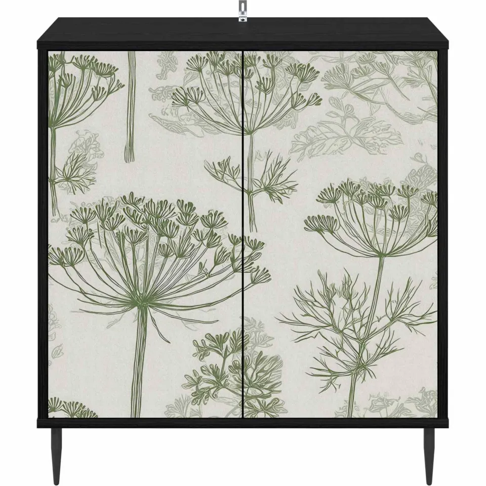 vidaXL Dressoir GOTHA Zwart eiken 69 x 33 x 76 cm Bewerkt hout, foto 4