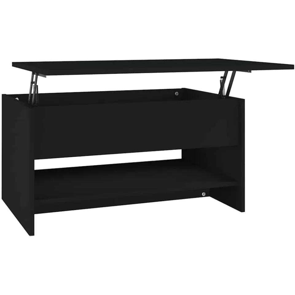 vidaXL Salontafel 80x50x40 cm bewerkt hout zwart, foto 2