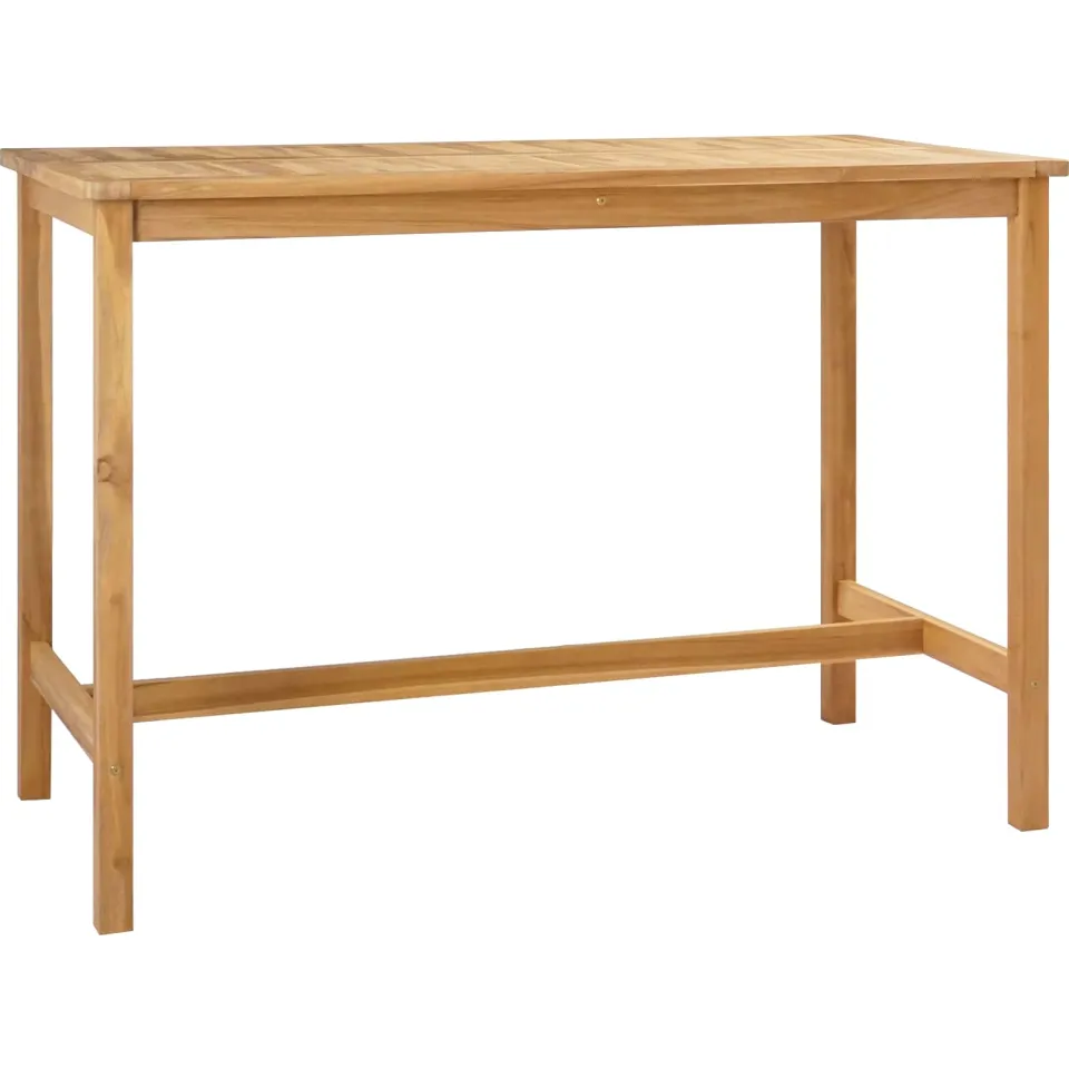 vidaXL Bartafel Naturel 150 x 75 x 105 cm Massief Teakhout, foto 3