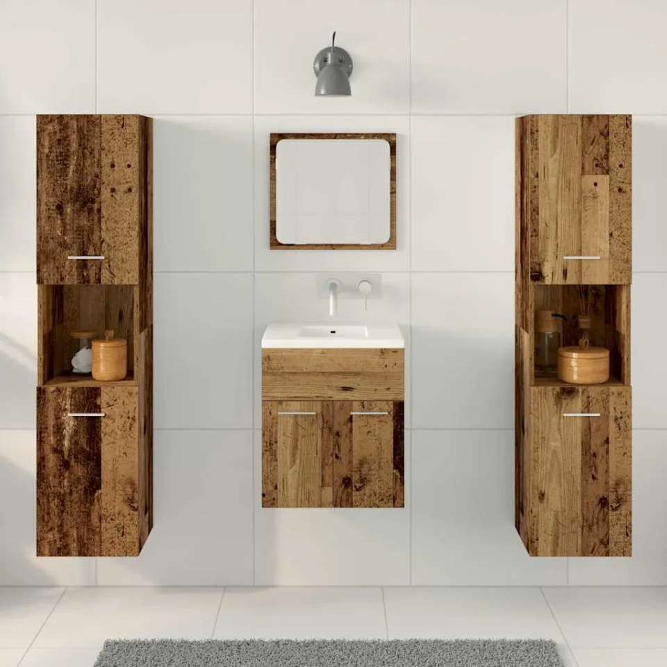 vidaXL Badkamermeubelset 4 st Oud Hout 41 x 38,5 x 46 cm Bewerkt hout bruin, foto 3