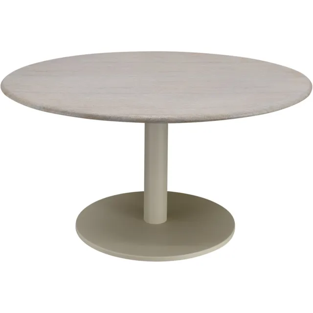 AVH-Collectie Union dining tafel 140xH76 cm latte polystone travertine Zand / Latte / Linen