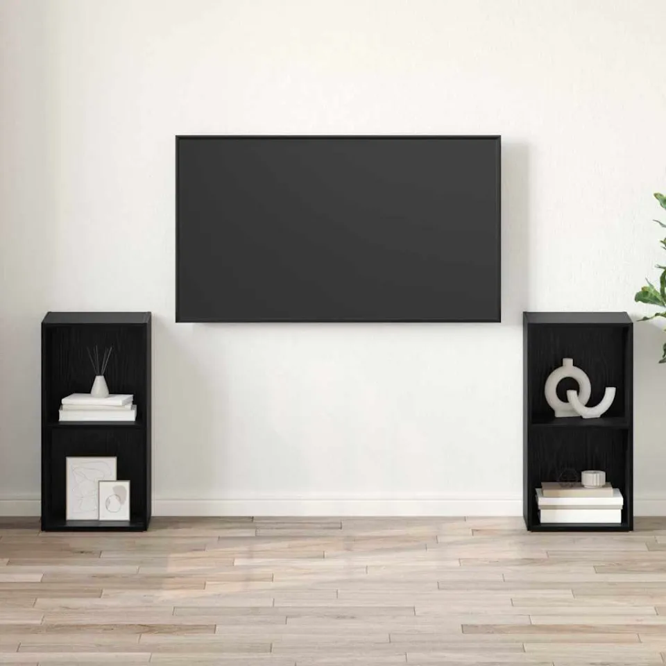 vidaXL Tv-meubelset 2 st 72 x 35 x 36,5 cm Zwart Eiken, foto 4