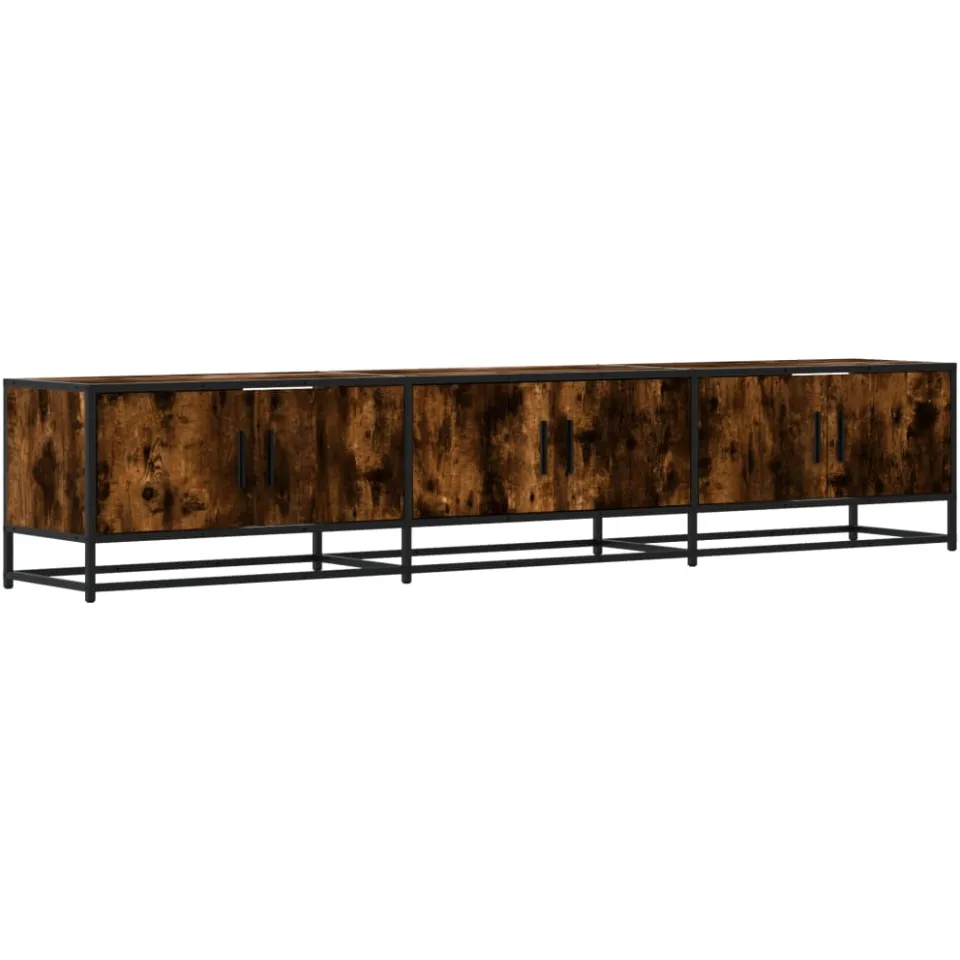 vidaXL Tv-meubel 210x35x41 cm bewerkt hout gerookt eikenkleurig, foto 3