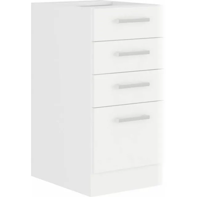 Atlas Onderkast met 4 lades - Wit decor - L40 x D52 x H82 - Werkblad niet inbegrepen