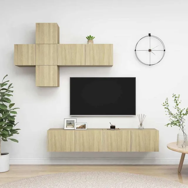 vidaXL 7-delige Tv-meubelset bewerkt hout sonoma eikenkleurig, foto 2