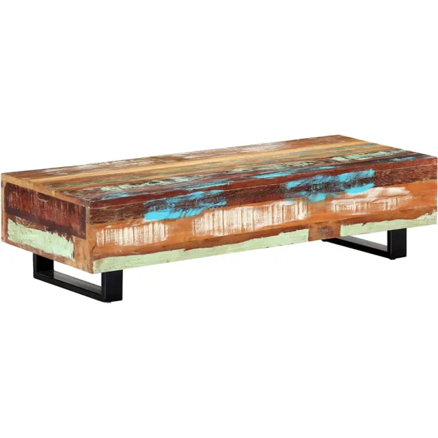 vidaXL Salontafel 120x50x30 cm massief gerecycled hout en staal Bruin