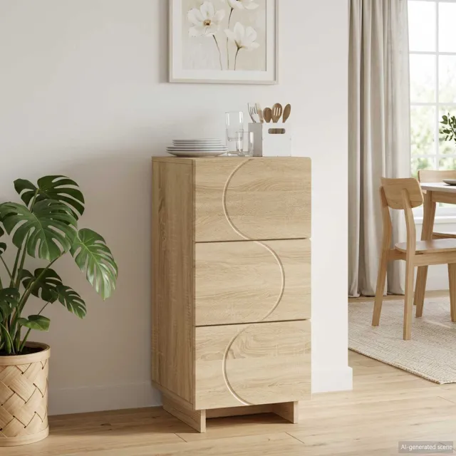 vidaXL Dressoir Sonoma Eiken 33.5 x 34.5 x 75 cm Bewerkt hout Bruin