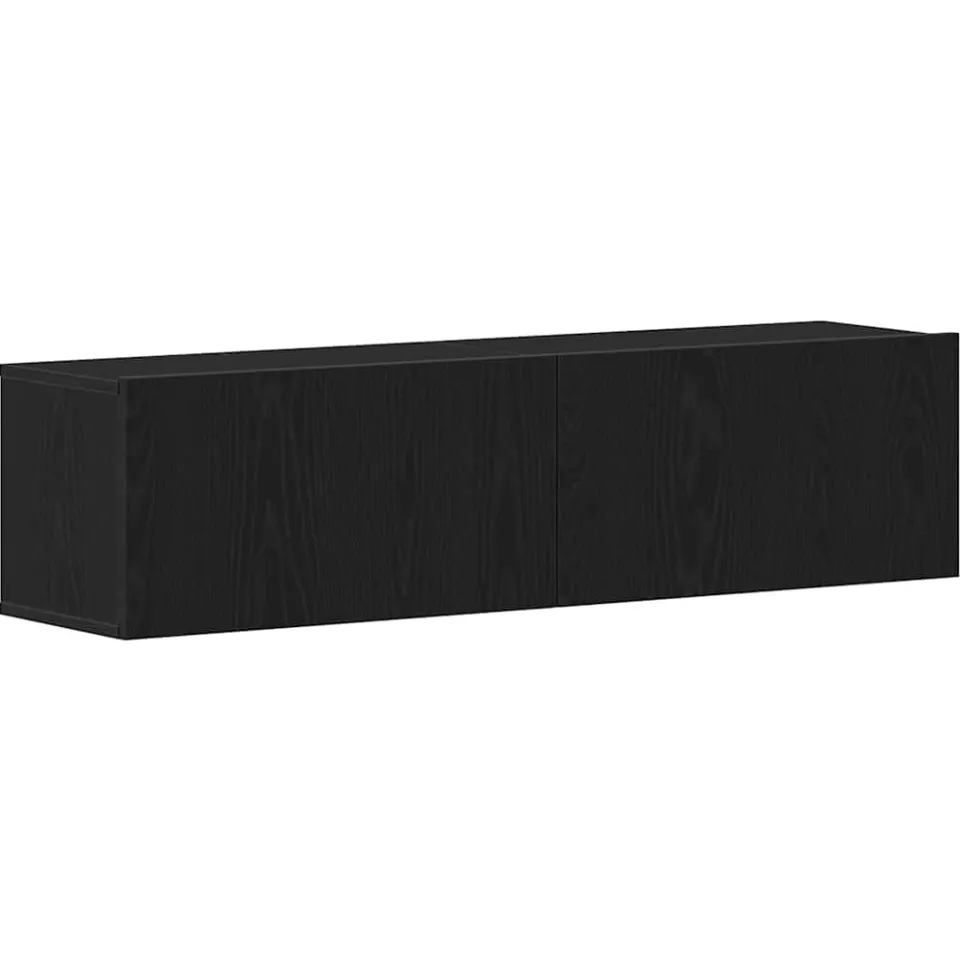 vidaXL Tv-meubel 120x30x30,5 cm spaanplaat zwart eikenkleurig