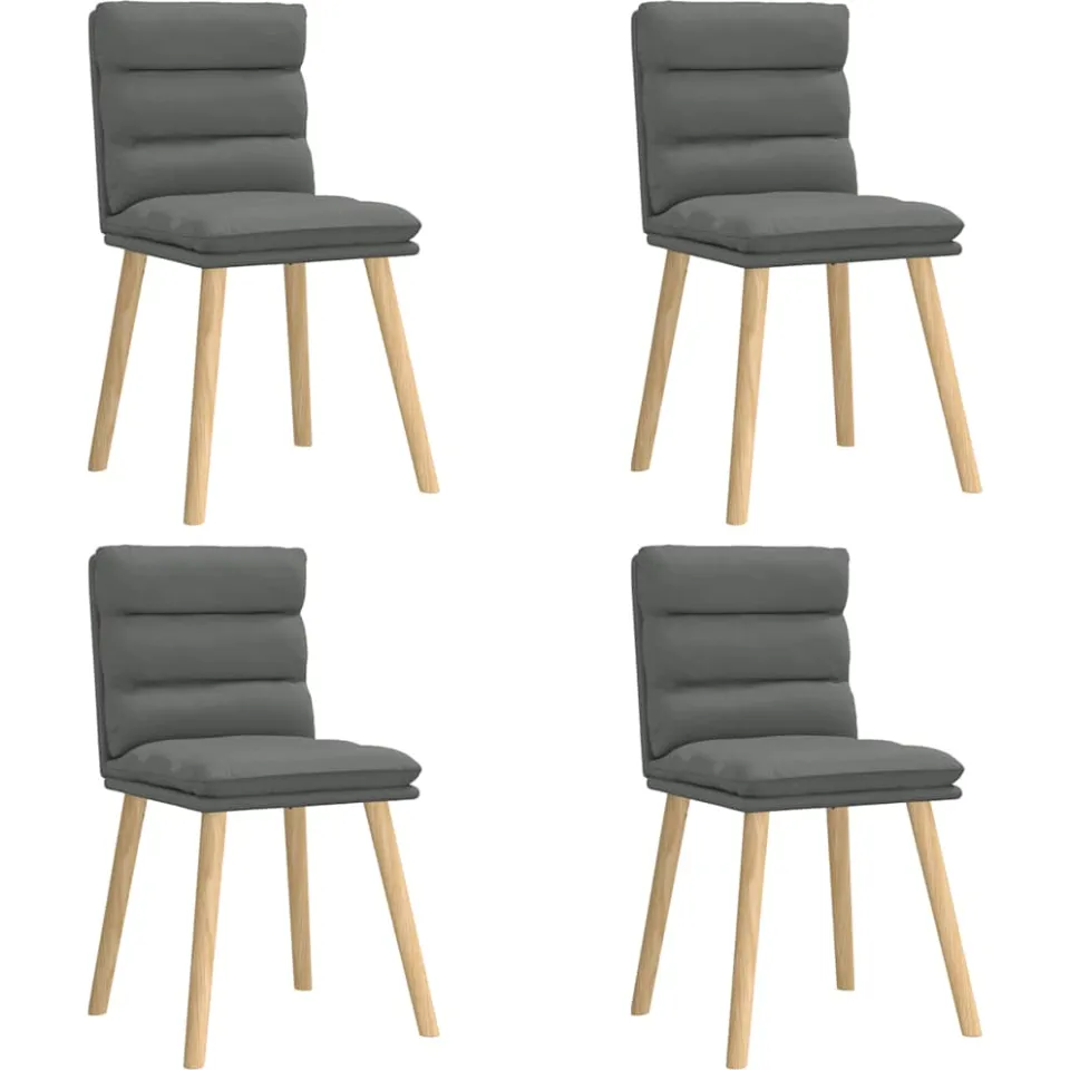 vidaXL Eetkamerstoelen 4 st stof donkergrijs grijs, foto 3