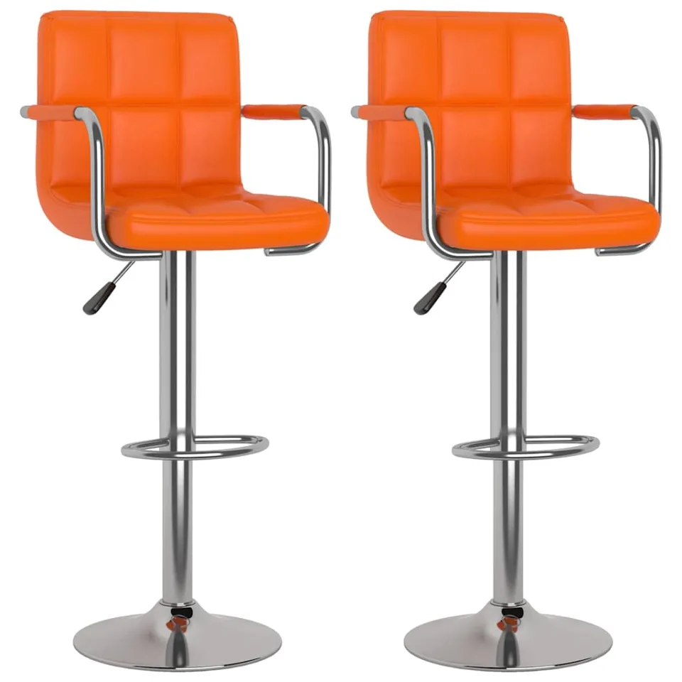 vidaXL Barkrukken 2 st kunstleer oranje, foto 3