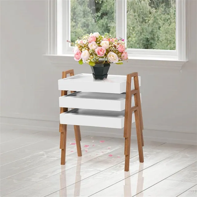 Swiss Homess Swiss Homes | Bijzettafel - 3 Delig Set - Luxe Tafels - MDF | Creme / Bruin