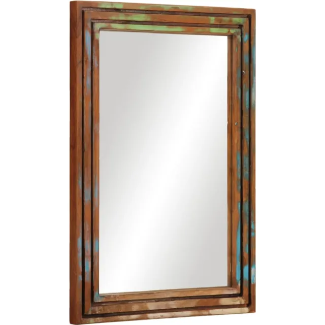 vidaXL Badkamerspiegel 50x70 cm massief acaciahout en glas meerkleurig