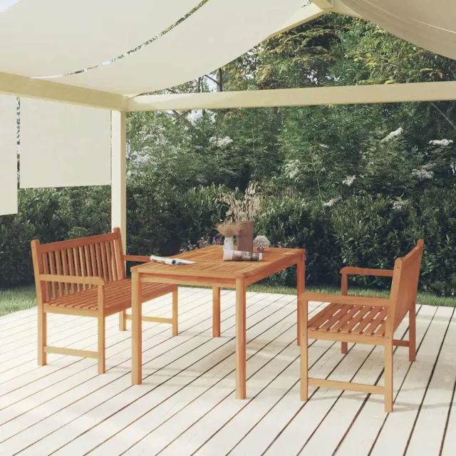 vidaXL 3-delige Tuinset massief teakhout bruin, foto 2