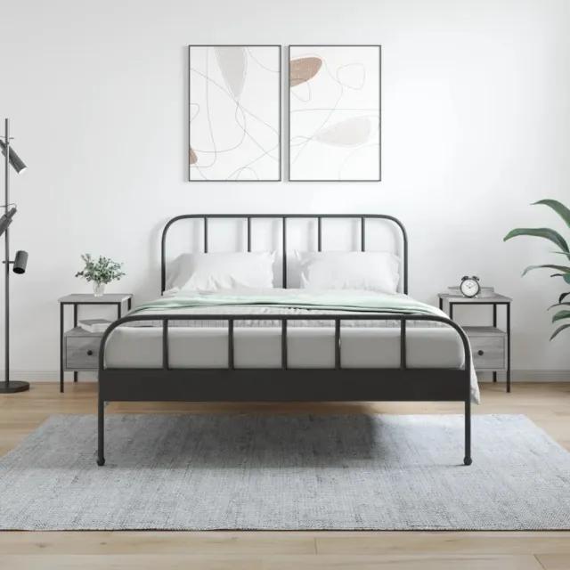 vidaXL Nachtkastjes 2 st 34x36x50 cm bewerkt hout grijs sonoma eiken, foto 2