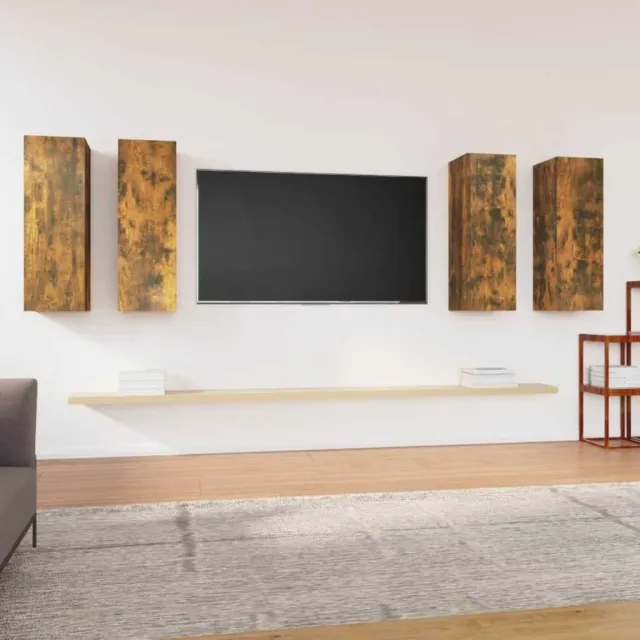 vidaXL Tv-meubelen 4 st 30,5x30x90 cm bewerkt hout gerookt eikenkleur Bruin