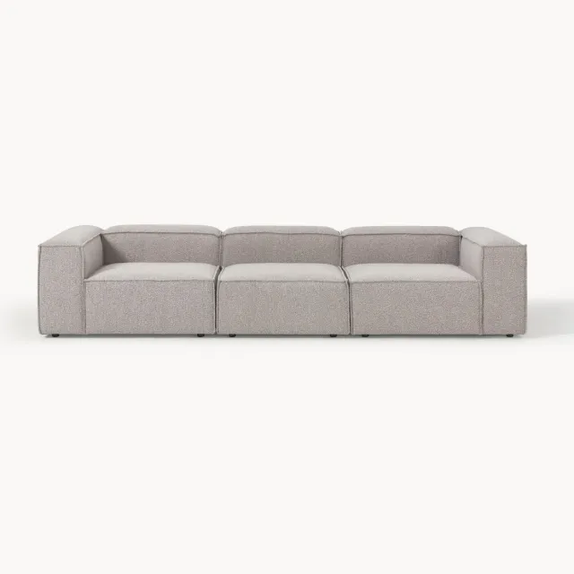 Westwing Collection Modulaire bank Lennon (4-zits) uit bouclé Taupe