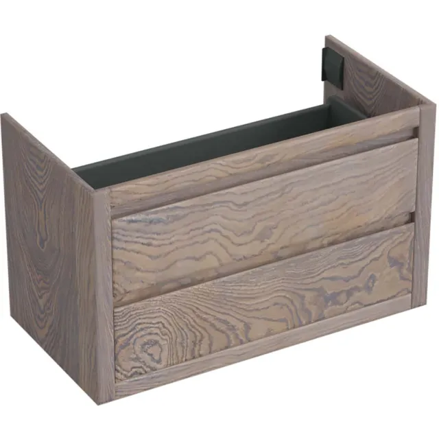 Forzalaqua Onderkast Forzalaqua Gela 100x51x60 Cm 2 Softclose Lades Eiken Silver Grey Bruin