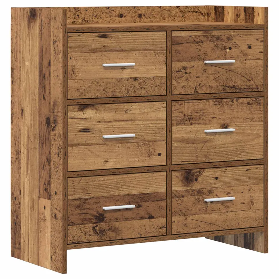 vidaXL Dressoir Oud hout 75 x 33 x 80 cm Bewerkt hout bruin, foto 3