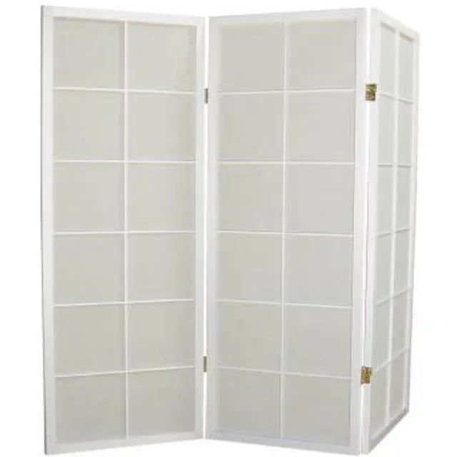 Fine Asianliving Japanese Room Divider L135cmxH130cm Shoji Rice Paper White 3 Panel