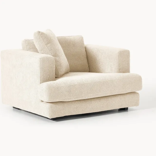 Westwing Collection Bouclé fauteuil Tribeca Beige