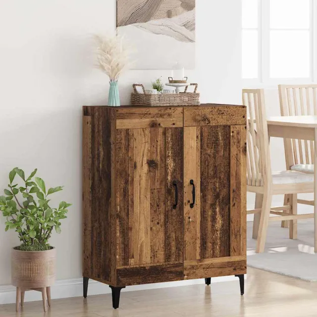 vidaXL Dressoir Oud Hout 69,5 x 34 x 90 cm Bewerkt hout bruin, foto 2