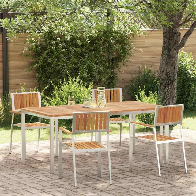 vidaXL Buiten eettafelset 5 st 180 x 90 x 75 cm Bruin