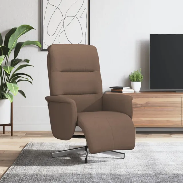 vidaXL Fauteuil verstelbaar met voetensteun stof bruin