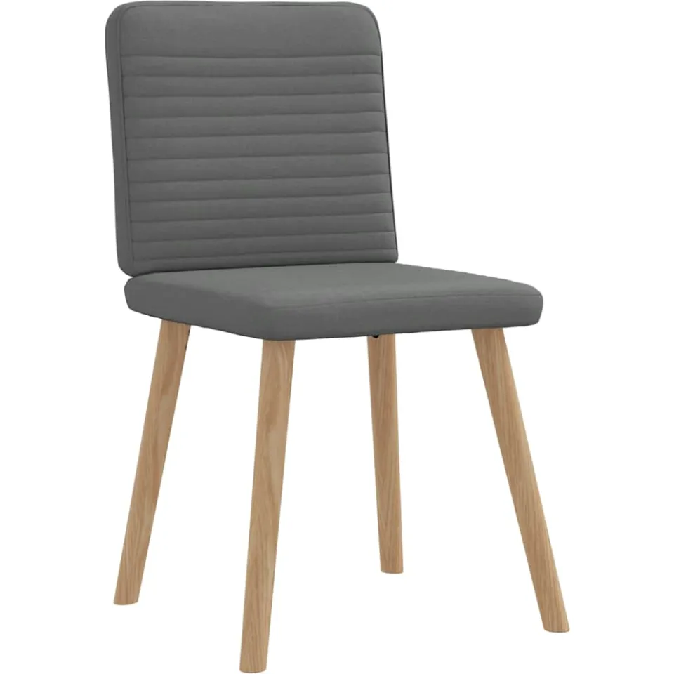 vidaXL Eetkamerstoelen 4 st stof donkergrijs