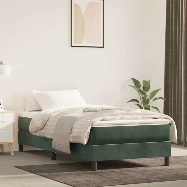 vidaXL Pocketveringmatras medium 90x220x20 cm fluweel donkergroen