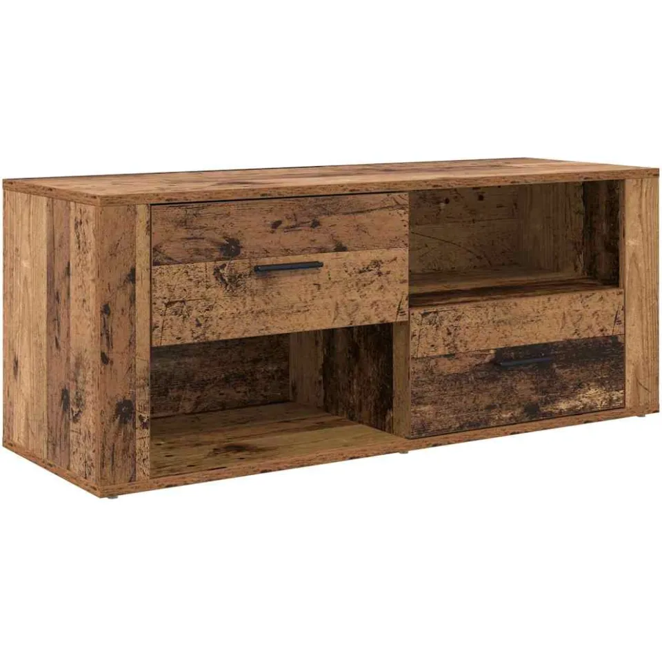 vidaXL TV-kast 100 x 35 x 40 cm Oud Hout Bewerkt hout bruin, foto 3