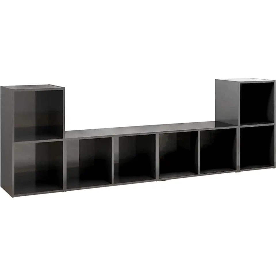 vidaXL Tv-meubelen 4 st 72x35x36,5 cm bewerkt hout hoogglans grijs, foto 3