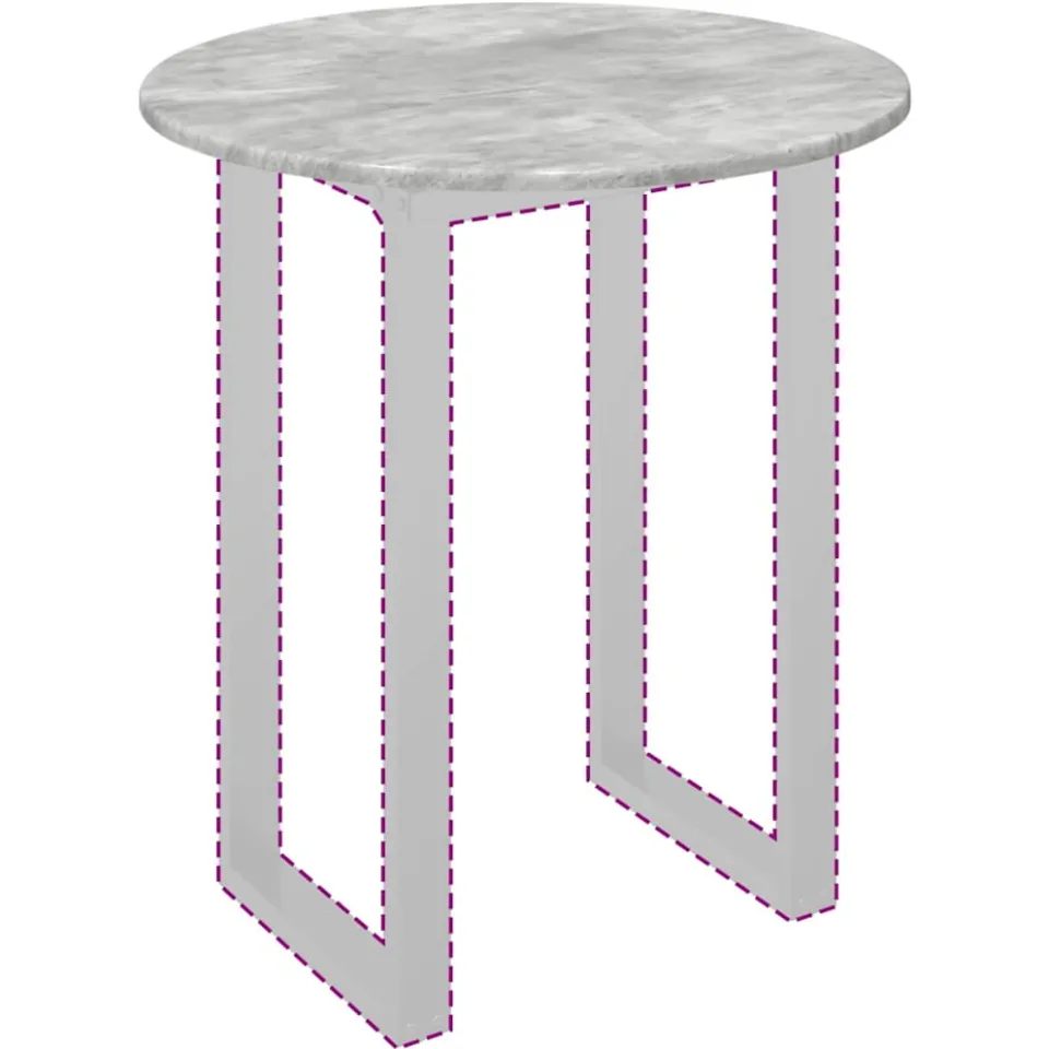 vidaXL Tafelblad Ø 60 x 1,5 cm Rond Bewerkt hout Betongrijs
