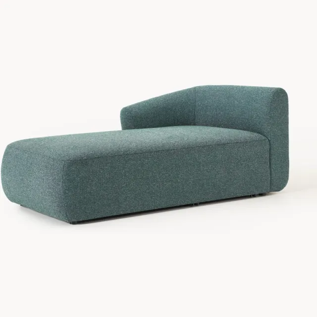 Westwing Collection Bouclé ottomane hoekmodule Sofia turquoise