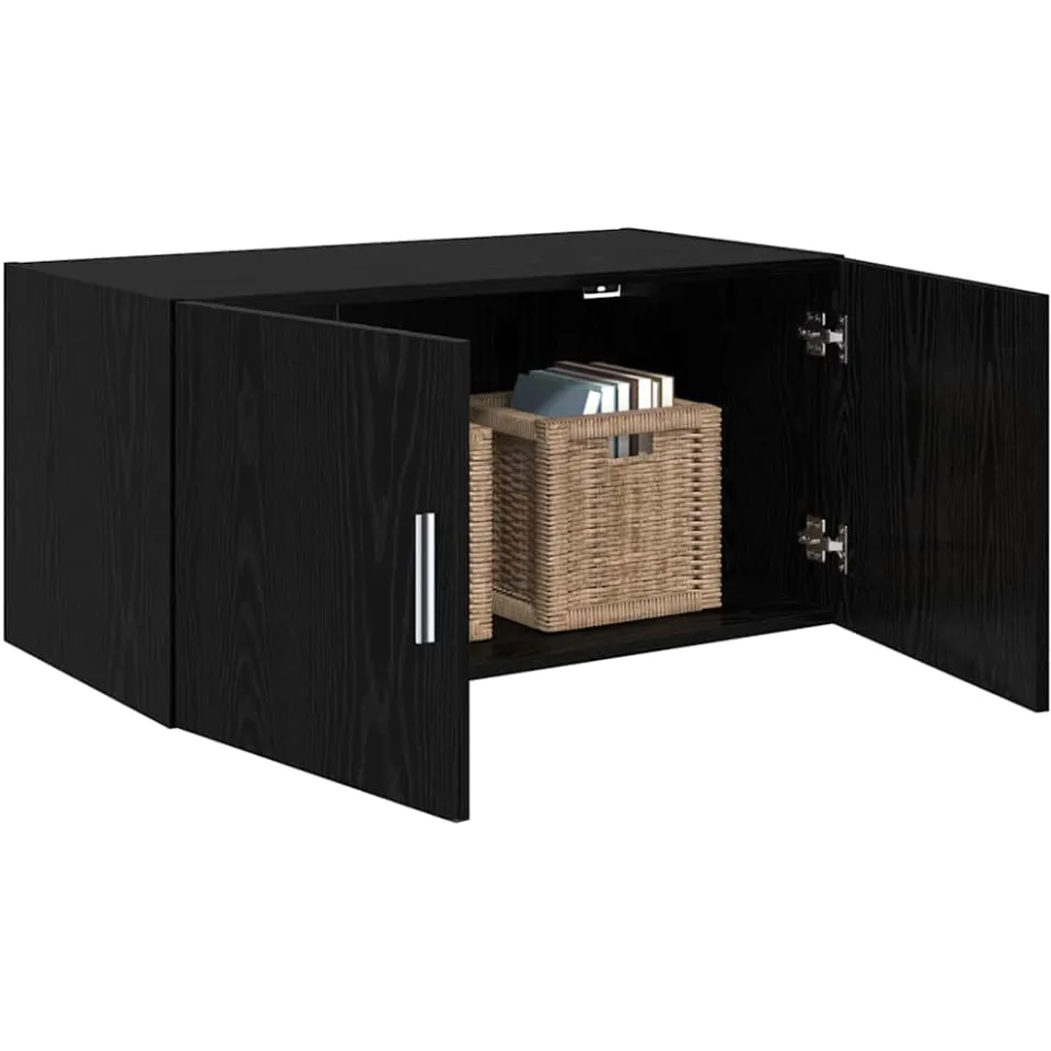 vidaXL Wandkast Zwart eiken 80 x 42.5 x 40 cm Bewerkt hout