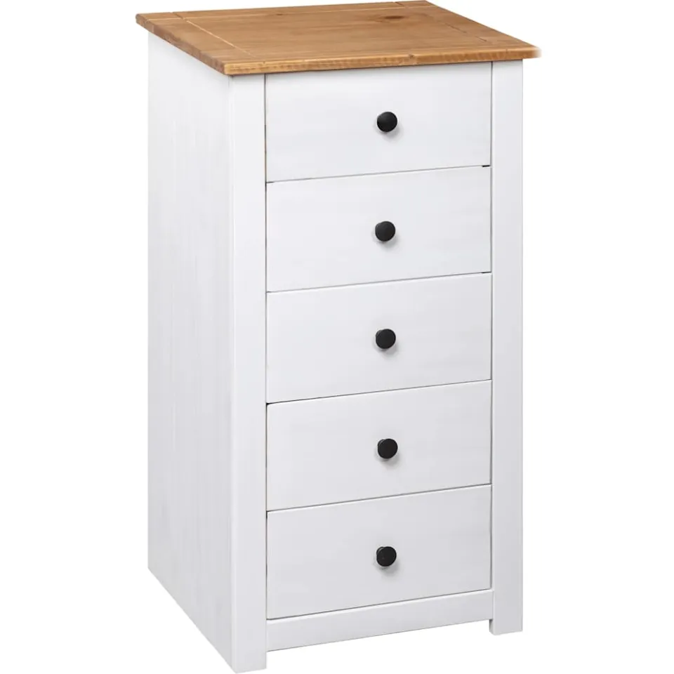 vidaXL Dressoir Panama Range 46x40x89 cm grenenhout wit, foto 4