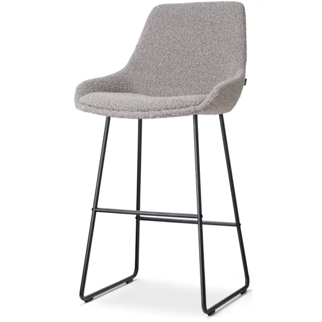 Nolon Nino-Isa barkruk bouclé taupe - zwart onderstel - 75 cm