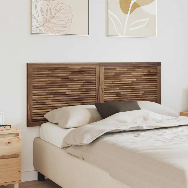 vidaXL Bed Hoofdbord Naturel Massief Teakhout Bruin