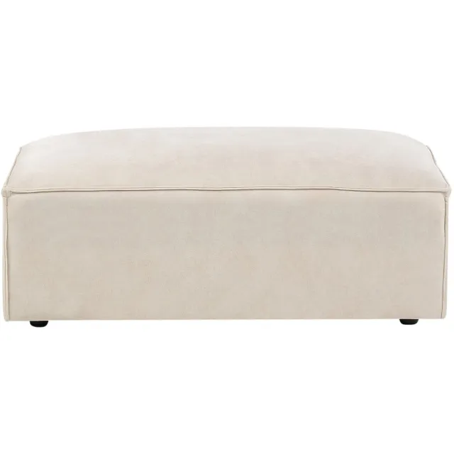 Beliani HELLNAR - Ottomaan - Lichtbeige - Fluweel
