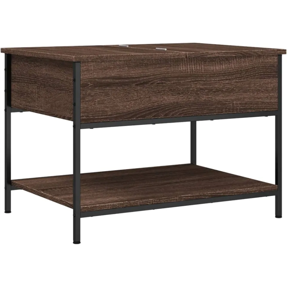vidaXL Salontafel 70x50x50 cm bewerkt hout en metaal bruineikenkleur