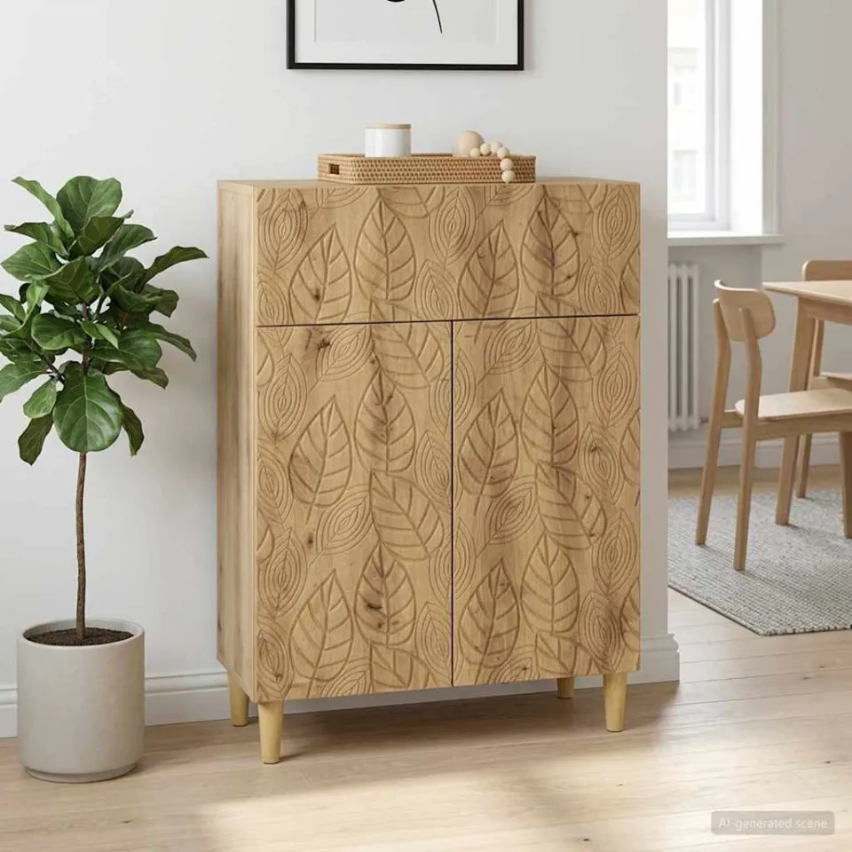 vidaXL Dressoir Artisanaal eiken 66 x 34,5 x 90 cm Bewerkt hout, foto 3