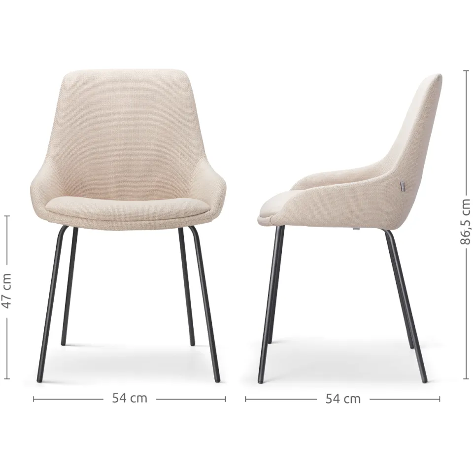 Nolon Nora-Isa eetkamerstoel beige - zwart onderstel, foto 3