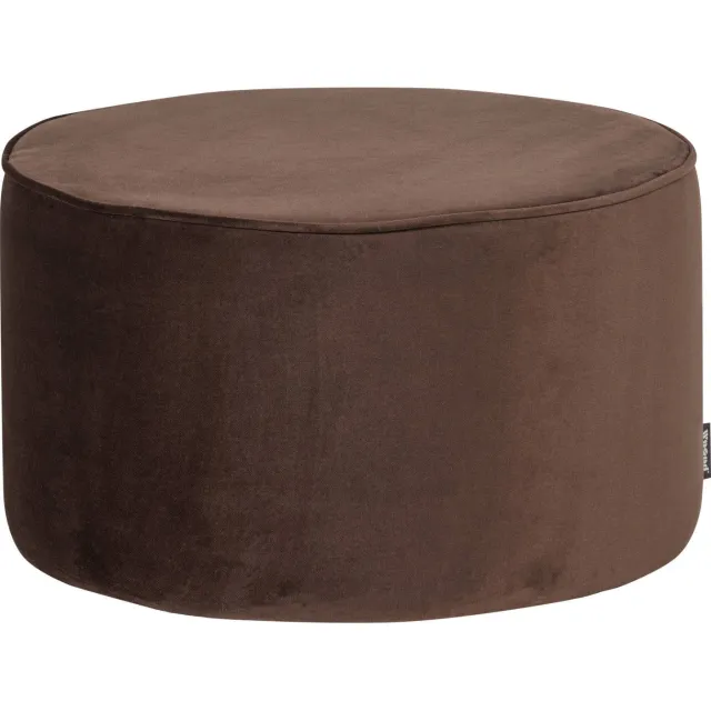 WOOOD Sara Poef Laag - Velvet - Khaki - 60x36x60 dark brown