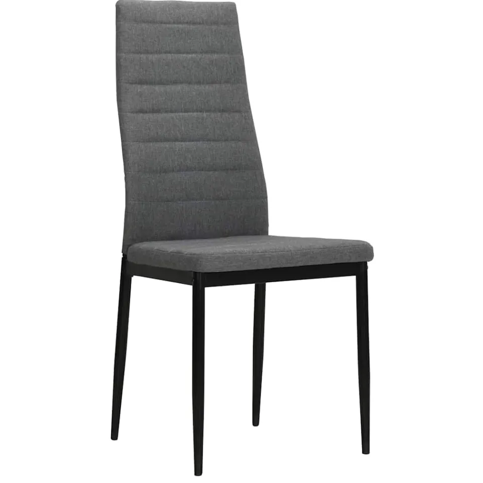 vidaXL Eetkamerstoelen 4 st stof lichtgrijs grijs, foto 2