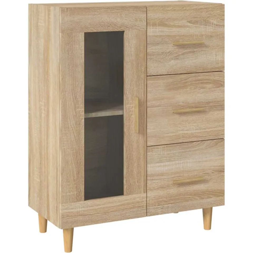 vidaXL Dressoir 69,5x34x90 cm bewerkt hout sonoma eikenkleurig