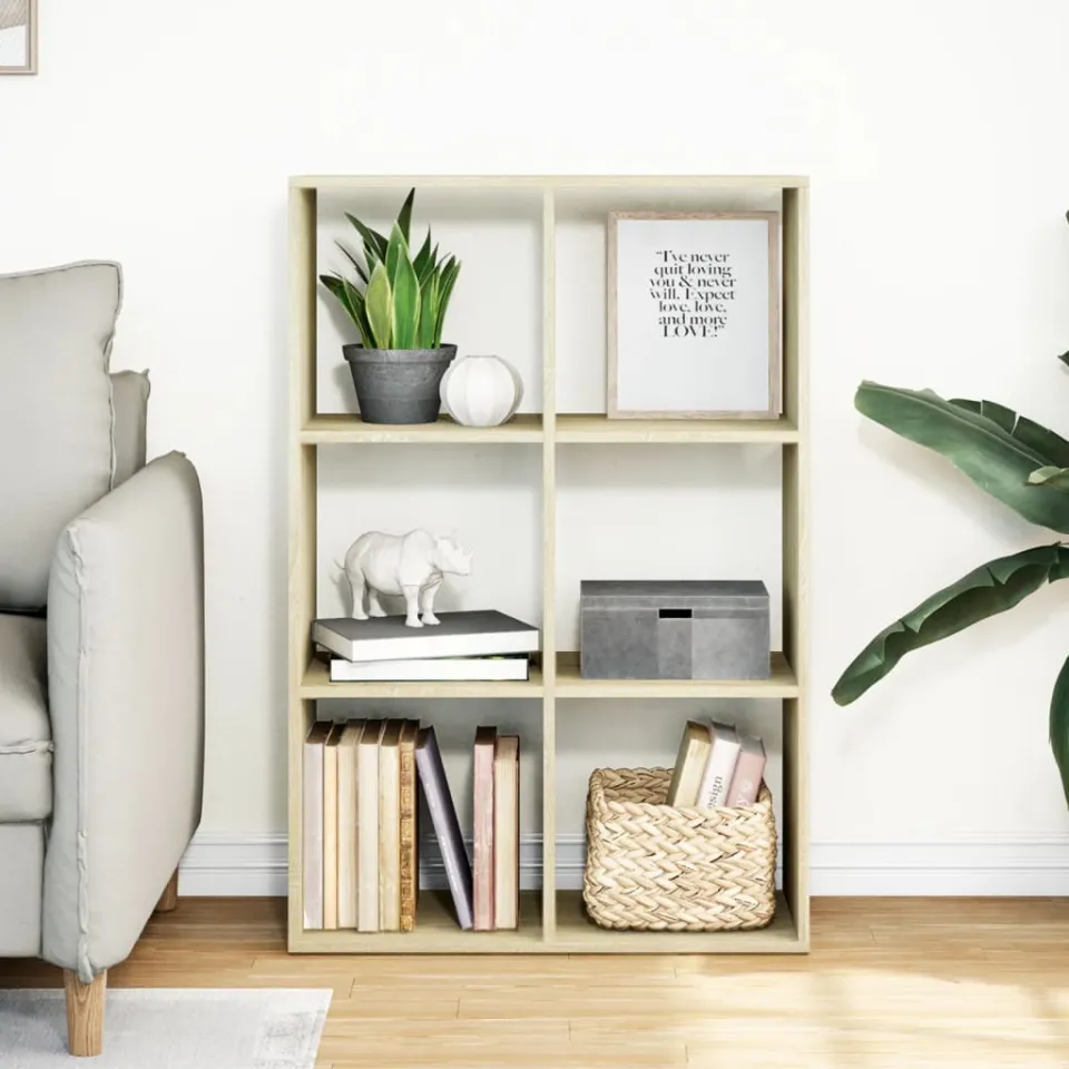 vidaXL Kamerscherm / boekenkast 69,5x29x103,5 cm hout sonoma eiken, foto 2