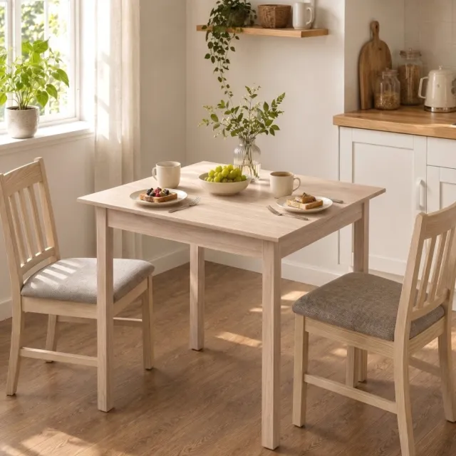 MIVRAY Eettafel - Vierkante Keukentafel Voor Twee Personen - Landelijke Stijl Voor Kleine Keuken En Eetkamer - Hout - 75 x 75 x 76 cm - Naturel Naturel hout