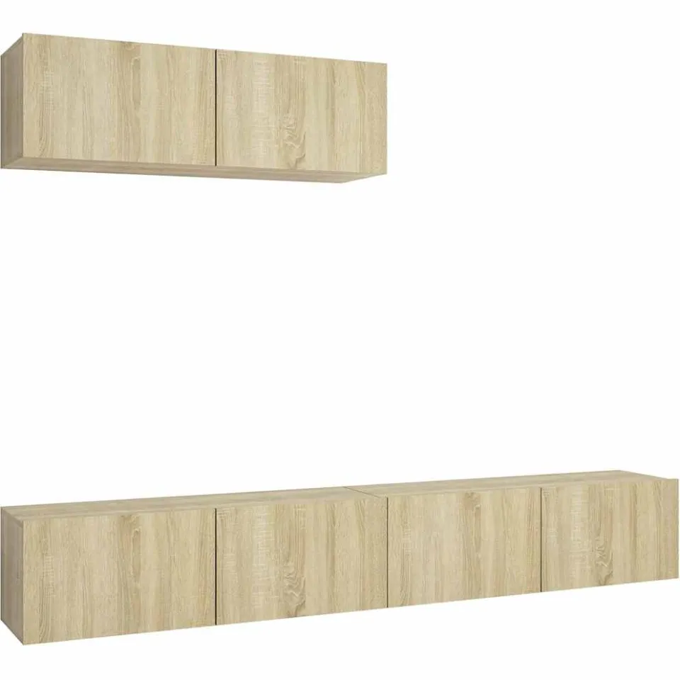 vidaXL Tv-meubelen 3 st bewerkt hout sonoma eikenkleurig Bruin